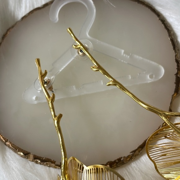 Zara Gold Branch Flower Drop Earrings - Picture 8 of 14